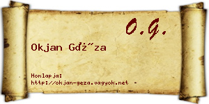 Okjan Géza névjegykártya